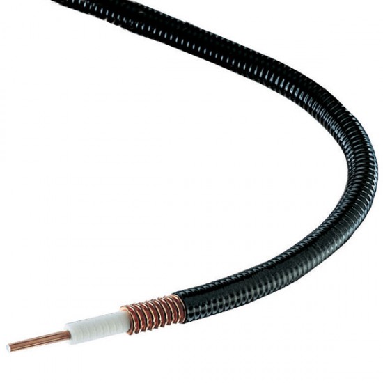 FSJ4-50B, HELIAX® Superflexible Foam Coaxial Cable, corrugated copper, 1/2 in, black PE jacket