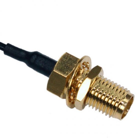 SMA BULKHEAD JACK TO IPEX CABLE ASSEMBLY 115MM LONG 