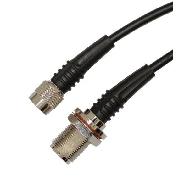 TNC Plug to N Bulkhead Jack Cable Assembly RG58 15.0 METRE BOOTED