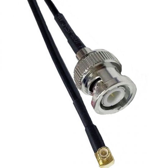 BNC PLUG TO MCX ELBOW MALE CABLE ASSEMBLY RG174 2.5 METRE 