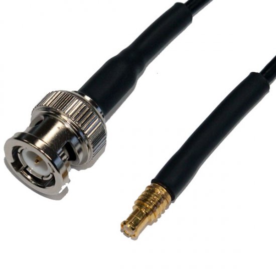 BNC PLUG TO MCX MALE CABLE ASSEMBLY RG174 0.5 METRE 