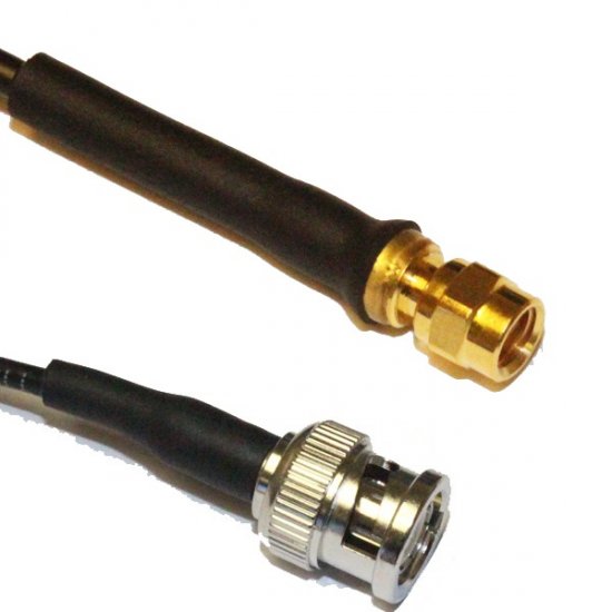 BNC PLUG TO SMC MALE CABLE ASSEMBLY LMR100 10.0 METRE 