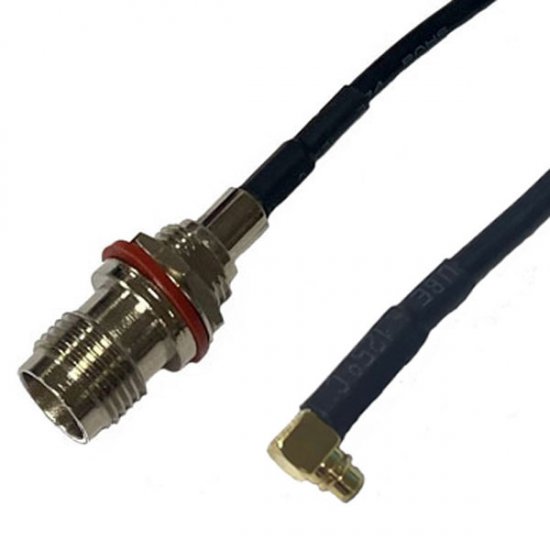TNC BULKHEAD JACK (FRONT MOUNT) TO MMCX MALE CABLE ASSEMBLY RG174 2.5 METRE 