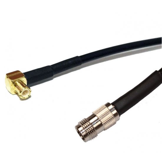 TNC JACK TO MCX ELBOW MALE CABLE ASSEMBLY LMR100 1.0 METRE 