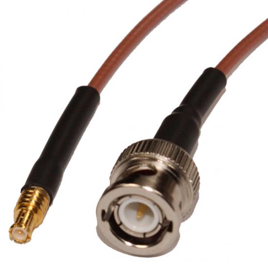 BNC Plug to MCX Plug Cable Assembly RG316 0.5 Metre