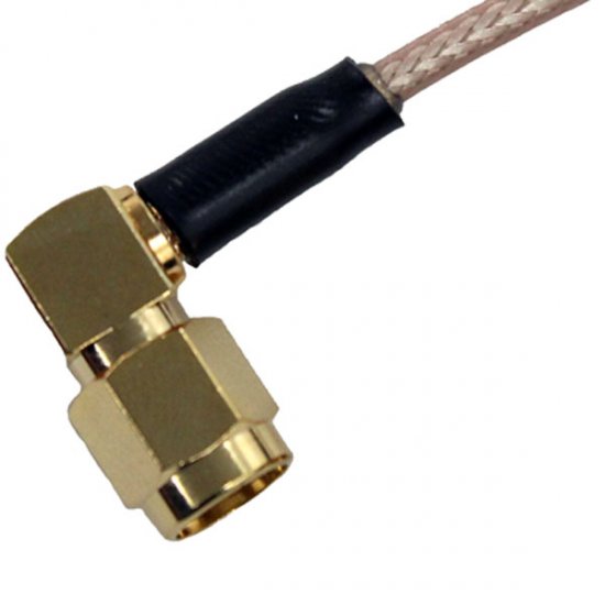 SMA Elbow Plug to SMA Plug Cable Assembly RG316 2.5 Metre