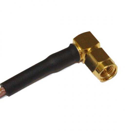 SMA PLUG TO MCX ELBOW MALE CABLE ASSEMBLY RG316 1.0 METRE 
