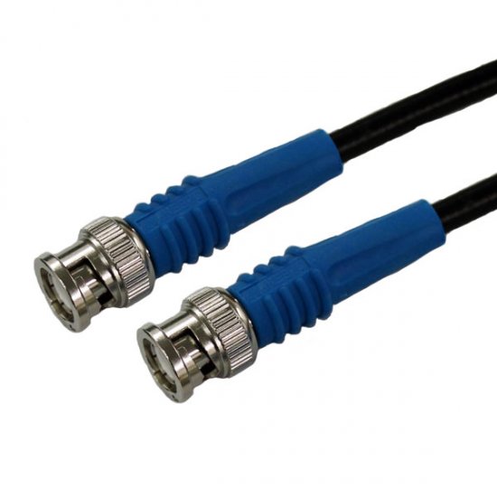 BNC Plug to BNC Plug Blue Boots Cable Assembly RG58CU 3 METRE 