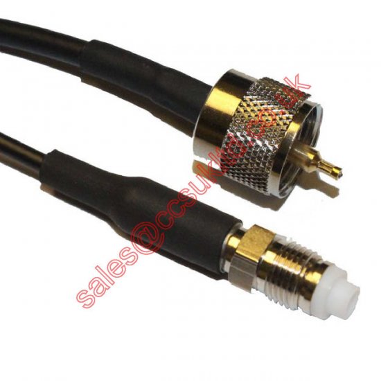 UHF PLUG TO FME JACK CABLE ASSEMBLY RG58CU 20.0 METRE 