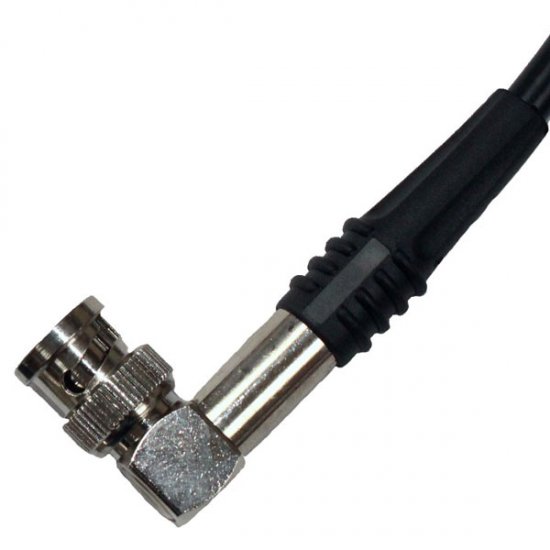 BNC Plug to BNC Elbow Plug Cable Assembly RG59CU 2.5 METRE 