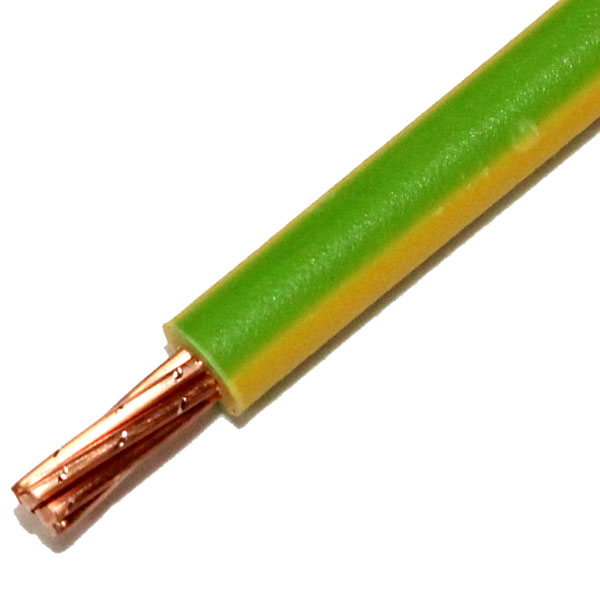 Earth Green Yellow 4mm Single Core 6491X H07V-R Round Conduit Wire 