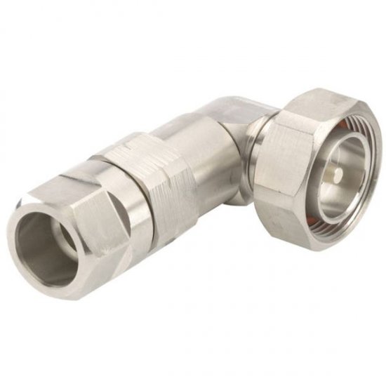 7-16 DIN Male Right Angle Positive Stop™ for 1/2 in LDF4-50A cable