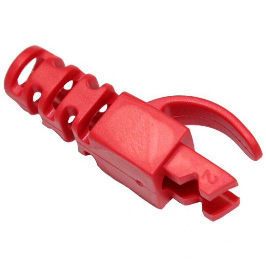 RJ45 SLIM SNAGLESS RED BOOT CAT5E CAT6 6.0MM PACK OF 10