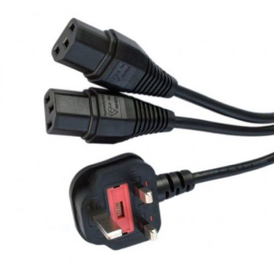 IEC C13 Y ADAPTOR CABLE TO UK MAINS PLUG 