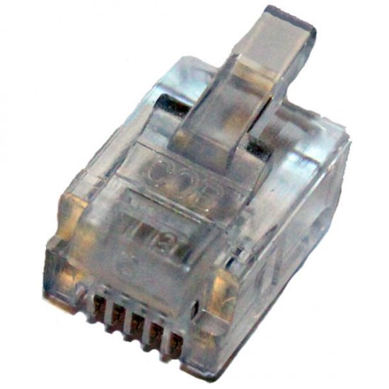 RJ116P6C 6 WAY 6 CONTACT connectors to suit both Unscreened and Screened twisted pair cables. Pack of 100