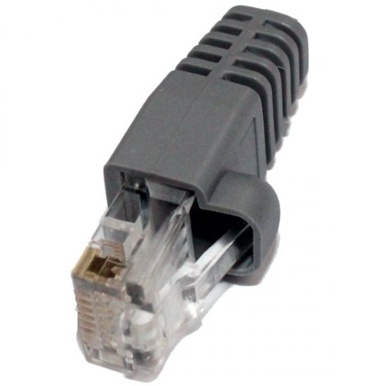 RJ45 CABLE BOOT GREY WITH 7MM CABLE SIZE PACK OF 100