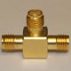 SMA T Adaptor Jack to Jack to Jack Gold Plated