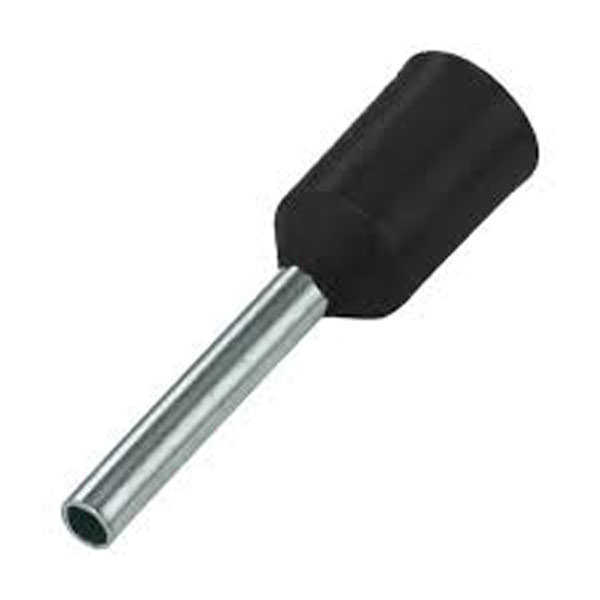 Pack of 100 Black 1.5mm Bootlace Ferrule Connectors 