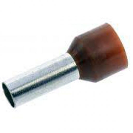 BOOTLACE FERRULE 10MM BROWN 12MM LONG (PACK OF 100)