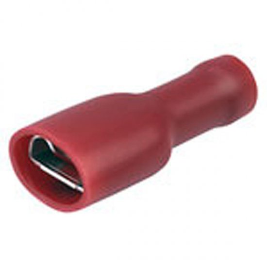 RED CRIMP FEMALE FULLY INSULATED PUSH ON 6.3 X 0.8MM