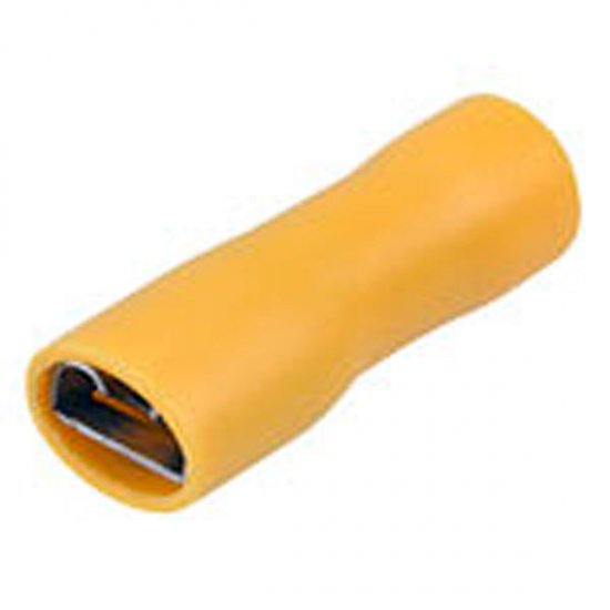 YELLOW CRIMP FEMALE FULLY INSULATED PUSH ON 9.5 X 1.0MM