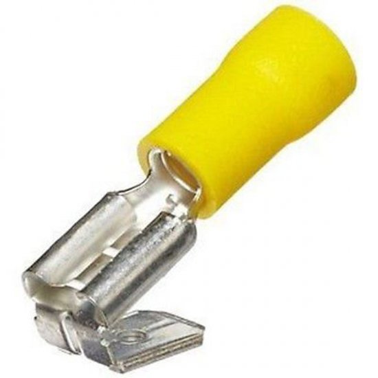 YELLOW CRIMP PUSH ON ADAPTOR (PIGGY BACK)  6.3 X 0.8MM PACKS OF 100 EBP0A63 