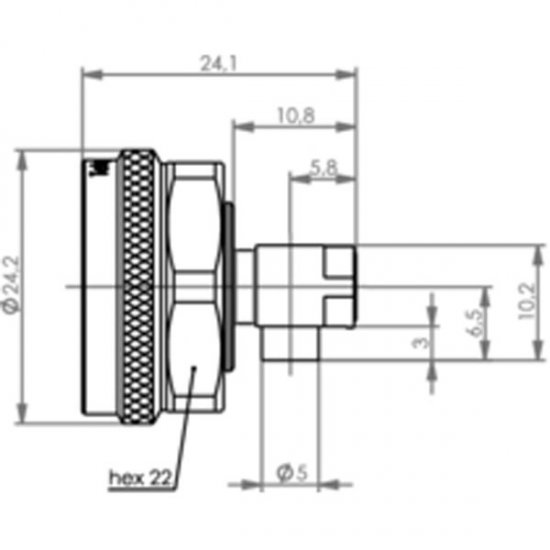Telegartner J01440A0001 (100025179) 4.3-10 Angle Plug for UT141 Cable Screw Coupling