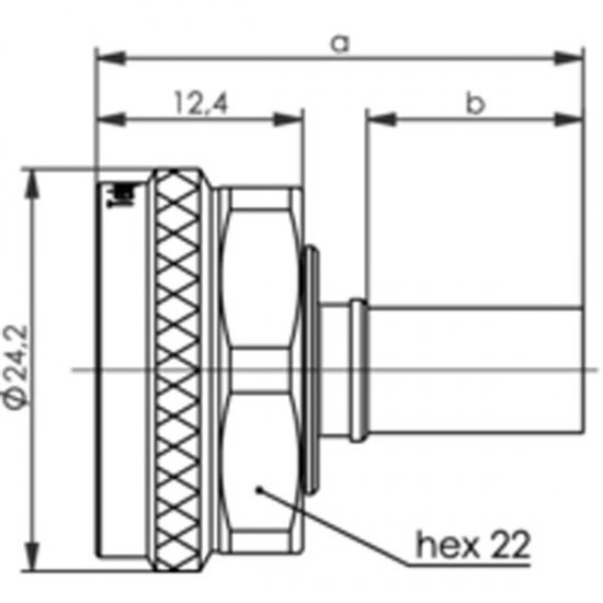 Telegartner J01440A0010 (100025187) 4.3-10 Straight Plug Crimp for 2.7/7.25 2.7/7.25 LMR400 & LLA400 Cable Screw Coupling