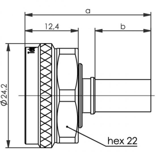 Telegartner J01440A3002 4.3-10 Straight Plug Crimp for 1.5/3.8 1.5/3.8 Flex Cable Push Pull