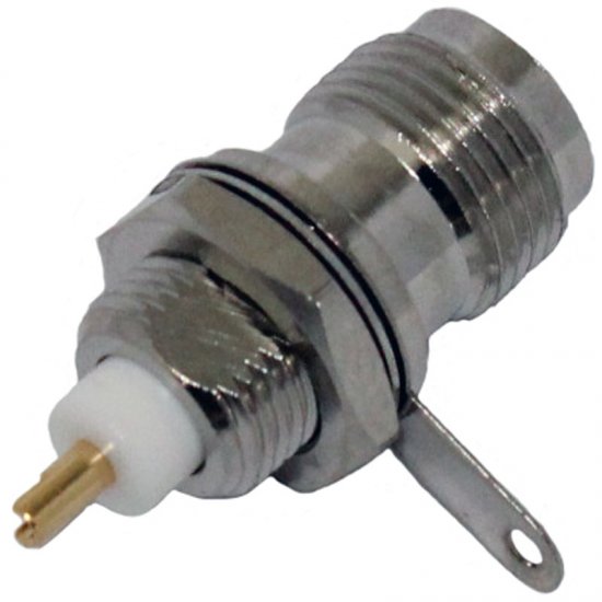 TBJSS50 Bulkhead Socket Receptacle with Solder Spill and Tag 50 Ohm
