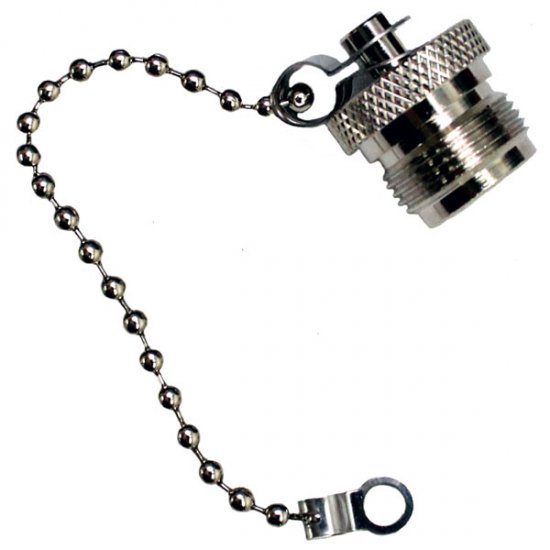 UHF Female Dust Cap With Chain to Fit Male Connector