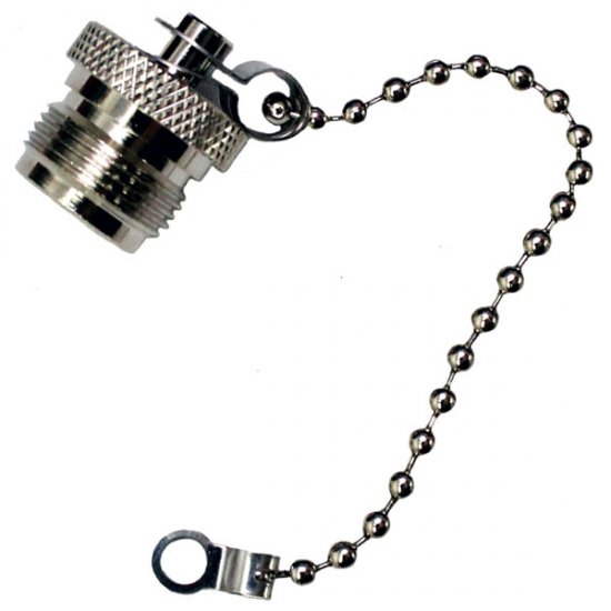 UHF Female Dust Cap With Chain to Fit Male Connector