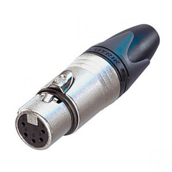 XLR Connector Neutrik 5 pole female cable connector with Nickel housing and silver contacts. 