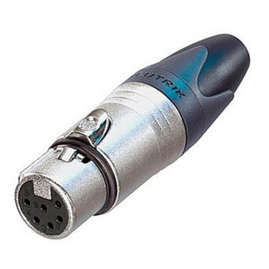 XLR Connector Neutrik 6 pole female cable connector with Nickel housing and silver contacts